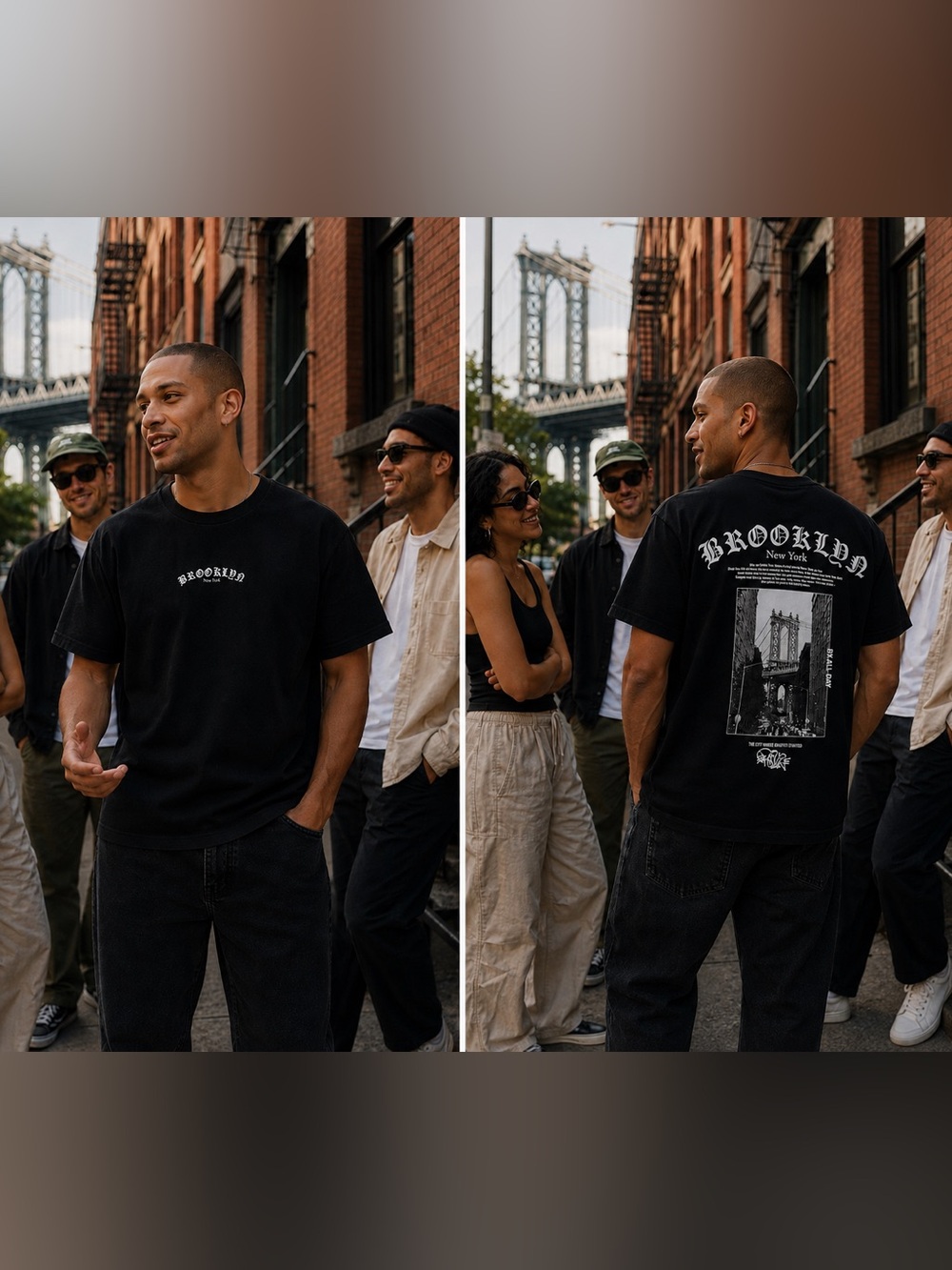 CULA UNISEX Black Graphic Tee Shirt Brooklyn BX ALL DAY Sz Med